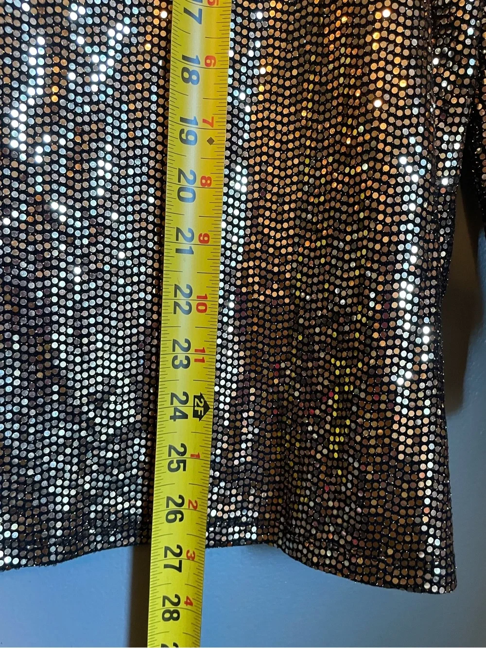 NWT Kasper Sz 2X Women’s Plus Size Mirror-Dot Metallic Bell-Sleeve Top Ret $89! - Picture 9 of 11